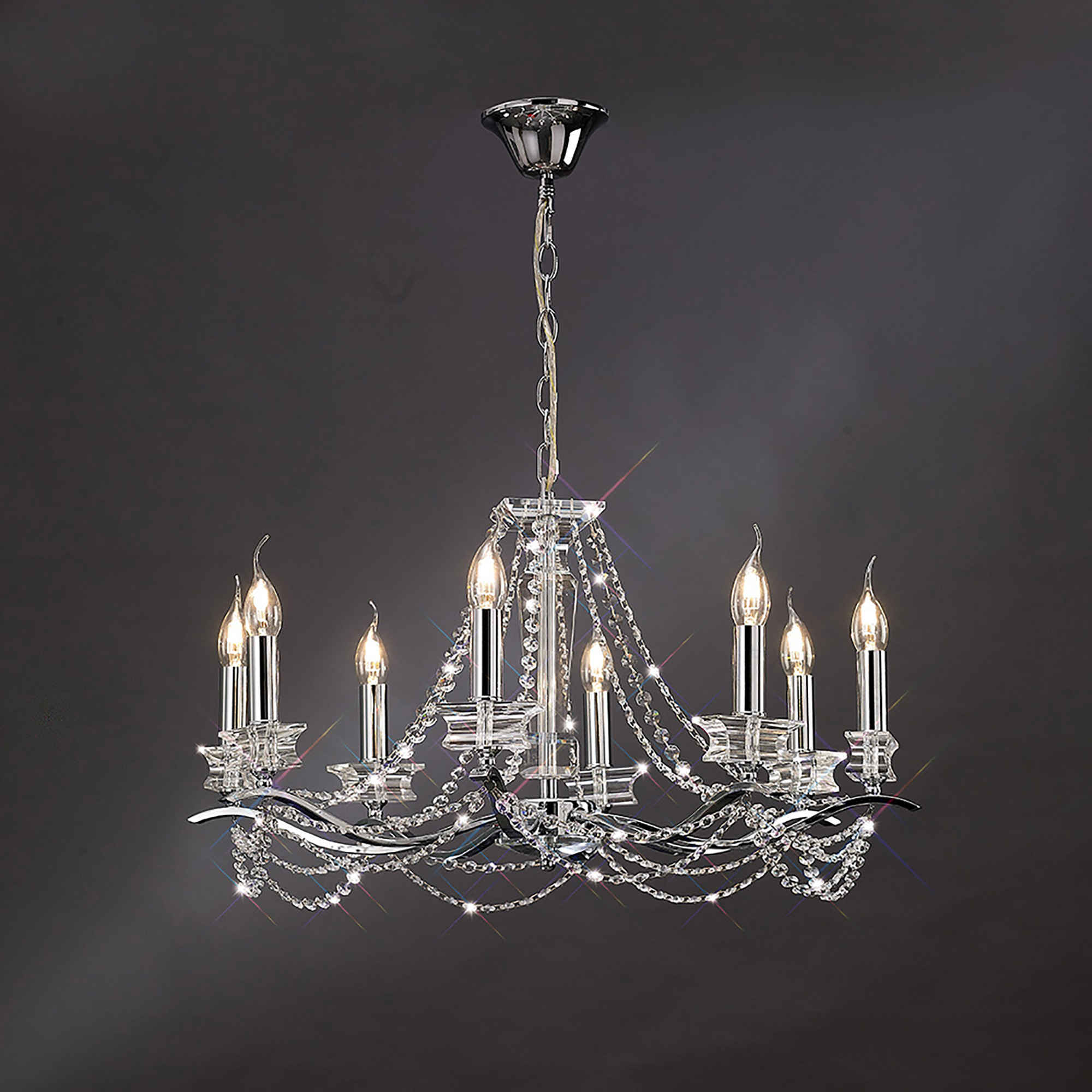 IL30718  Nydia Crystal Chandelier 8 Light
